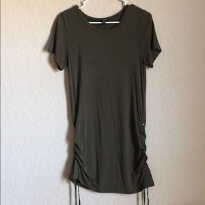LULUS olive green t-shirt mini dress